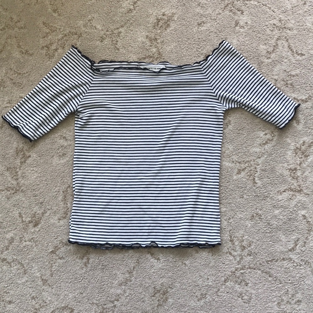 Cute off the shoulder top.